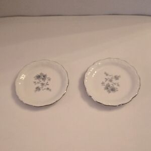 White and Blue Floral Dinnerware Set, From The 1950s.